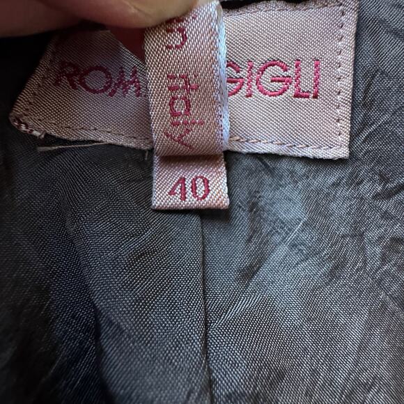 Vintage 90's ROMEO GIGLI Wool Brown Pin-stripe Blazer - Picture 5 of 8